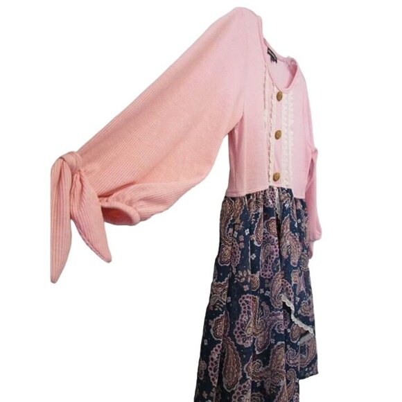 Sequin Hearts Size 16 Girls Pink Paisley Patterned Dress. #F-1-3 - Picture 3 of 7